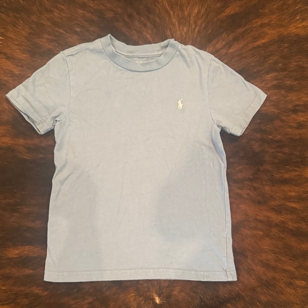 Boys Gray Blue Polo Ralph Lauren T Shirt